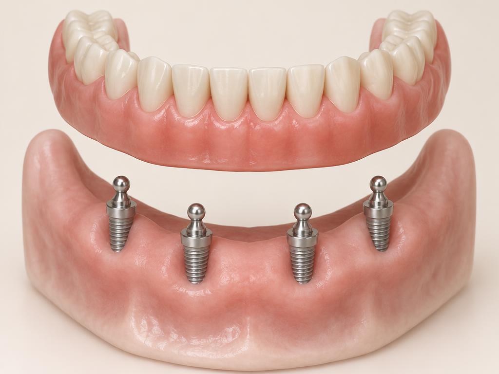 Implant-supported denture